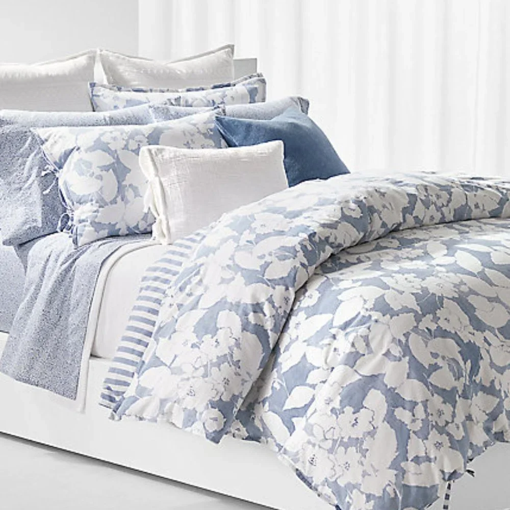 7 Pc Set Lauren Ralph Lauren Willa Full/Queen Duvet Cover Set & Queen Sheet Set